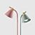 Elegant Metal and Wood Floor Lamp 3D model small image 2
