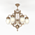 Pannon 7-Armed Brass Chandelier 3D model small image 1