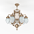 Pannon 7-Armed Brass Chandelier 3D model small image 2