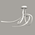ARMONIA Chandelier: Elegant LED Light in White/Chrome, 60W, 4500Lm 3D model small image 2