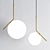 MoonLight E27 Pendant Lamp 200mm - White Shade, Gold/Nickel Fixture 3D model small image 1