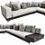 Contemporary Minotti White Sofa Set 3D model small image 2
