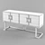 Modern Lacquer Sideboard with Gold Trim 3D model small image 2