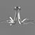 Corinto Chandelier: Om Mantra, Dimmable LED Lights, Warm White, Silver/Chrome 3D model small image 1
