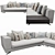 Minotti White Corner Sofa Bed 3D model small image 2