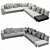 Minotti White Corner Sofa Bed 3D model small image 3