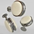 Mid-Century Italian Brass Wall Sconces 3D model small image 1