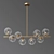 DNA 8 Glass Brass Chandelier 3D model small image 2