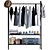 Men's Floor Standing Clothes Rack 3D model small image 1