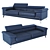 Elegant Italian Leather Sofa 3D model small image 1