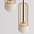 Elegant Golden Pendant Lamp 3D model small image 2