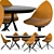 Modern Ottawa Chair and Table Combo 3D model small image 1