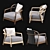 Flexform Alison Armchair: Modern Comfort at its Best 3D model small image 1