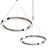 Sleek Circolo Tris Pendant Light 3D model small image 1