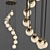 Elegant Brass Chandelier: Mass Light 3D model small image 1