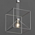 CUBO REFLEX: Modern Metal Pendant Lamp 3D model small image 1