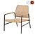 Handmade ULRIKSBERG Anthracite Rattan Chair 3D model small image 1