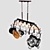 Bronze Kitchen Pot Rack Chandelier 3D model small image 2