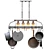 Bronze Kitchen Pot Rack Chandelier 3D model small image 3