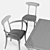 Elegant Ceccotti Dining Set 3D model small image 3