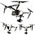 High-Performance DJI Inspire 2 Drone 3D model small image 1