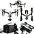 High-Performance DJI Inspire 2 Drone 3D model small image 2