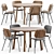 Soborg Steel Base, Taro Table Set 3D model small image 1