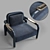Sleek Steel Armchair: Kayak Style 3D model small image 2