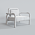 Sleek Steel Armchair: Kayak Style 3D model small image 3