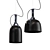 Metal Leather Pendant with E27 Socket 3D model small image 1