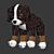 HOPPIG Bernese Shepherd Plush Toy 3D model small image 3