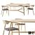 Modern Minimalist Mawari Table Set 3D model small image 1