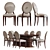 Elegant Opera Dining Set 3D model small image 1