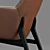 Sleek Armchair: Qing Fixed 3D model small image 2