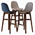 Sleek Gotham Stool Set 3D model small image 2