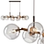 Elegant Glass Cascade Chandelier 3D model small image 1