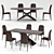 Charm Elite Chair & Calliope Table: Modern, Durable, Stylish 3D model small image 1