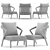 Elegant Hemonides Poly Armchair 3D model small image 3