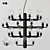 Amp Chandelier: Large, Smoke Black, Gold Green 3D model small image 1