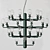 Amp Chandelier: Large, Smoke Black, Gold Green 3D model small image 2