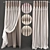 Lace Curtain Set: Customizable Colors 3D model small image 1