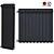 Sleek Black Radiator 3D model small image 1