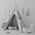 Playful Wigwam Nursery Set with Toys 3D model small image 2