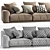 Poliform Seoul Paris 3 - Modern Modular Sofa Set 3D model small image 3