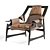 Modern Smoky Grey Leather Armchair 3D model small image 1