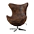 Cozy Swivel Balloon Chair 3D model small image 1