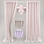 Elegant Lace Curtains 3D model small image 1