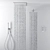 Sleek Black Deluge Shower Set 3D model small image 3