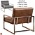 Delancy Loft Masculine Brown Leather Armchair 3D model small image 2