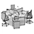 LAS LOGIC Office Workspace: Smart, Stylish, Efficient 3D model small image 3
